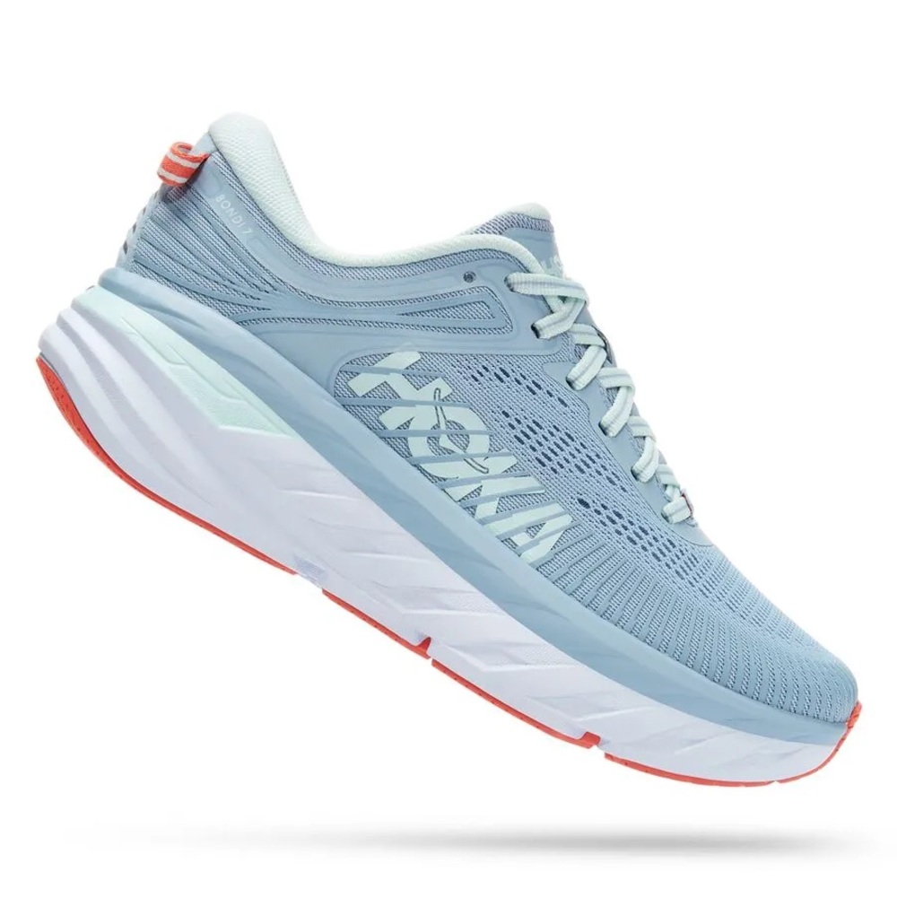 Hoka Bondi 7 Women's Light Blue Athletic Shoes